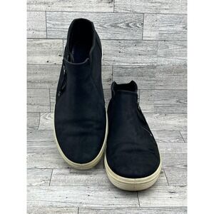 ECCO‎ Soft 7 Shoes Mens Sz 8.5 42 Black Leather Side Zip Comfort Sneakers Casual